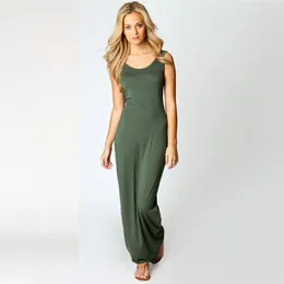 Casual Dresses Women Elegant Vest Solid Long Dress Sexig Fashion Vestido 2023 Simple Robe Slim Summer Beach Bodycon Maxi