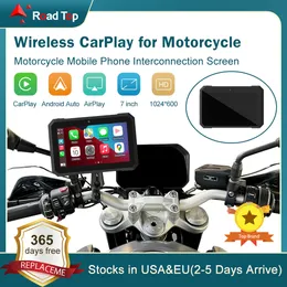 Wireless CarPlay Android Auto 7 Inch ROAD TOP Touch Outdoor IPSX7 Waterproof External Portable Motorcycle Car Special Navigator