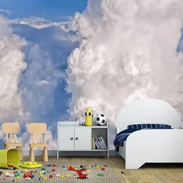 Sfondi grandi murales nuvole bianche paesaggio naturale paesaggio per divano soggiorno sfondi per bambini