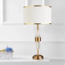 テーブルランプ高品質シンプルな温かいゴールデンデスクランプモダンクリエイティブアメリカンベッドルームロビー照明エル装飾