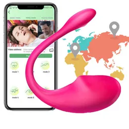 App per massaggiatore Smart Phone Controllo wireless 10 frequenze di vibrazione Clitoride G Spot Lady Indossabile Dildo per adulti