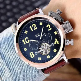 Top Brand Business Mens Watches Mechanical Automatic Movement Strap 48mm Big Dial Moda