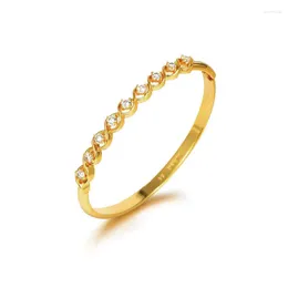 Bangle MxGxFam CZ Lovely Bangles For Women Fashion Jewelry 24 K Pure Gold Plated Daily Wear
