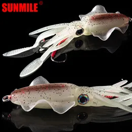 미끼 미끼 Sunmile 낚시 소프트 오징어 루어 20G60G80G100G120G150G SEA WOBBLER BAIT 230821을위한 Luminousuv 지그