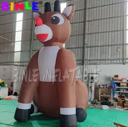 5m 16,5 fjärde med fläktjätten animerad härlig uppblåsbar jul Rudolph Giant Brown Reindeer Ornament för jordbrukshusdekoration