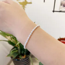 가닥 여성의 모방 진주 팔찌 타원형 스테인레스 스틸 링크 뱅글 패션 쥬얼리 여성용 Pulsera Hombre