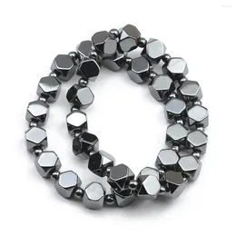 Link Bracelets Faceted Stone Mixed Small Round Bead Handmade Bracelet Neutral Natural Hematite Summer Fashion Jewelry For Party