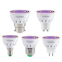LED wachsen Vollspektrumbirne E27 E14 GU10 MR16 B22 220V Gewächshaus Hydroponik -Lampe Wachsen Licht für Innenpflanzen -Blütenlampe 80Les