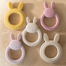 ألعاب الأسنان 1pcs طفل Teether Silicone Toy BPA Cartoon Free Cartoon Rabbit Masing Home Itage Health Molar Excedsories Born Born 230822