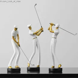Creative Golfer Figurines Abstract Simple Color Golf Player Model Ornament Sporting Style Decor Modern Home Decorative Articles Q230823