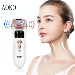 Face Massager AOKO mini Radio frequency ultrasonic machine EMS micro current beauty instrument firming skin care anti wrinkle tool 230823