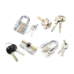 4PCS/세트 컷 어웨이 잠금 장치 투명 훈련 기술 전문가가 가능한 연습 자물쇠 자물쇠 자물쇠 도구를위한 자물쇠 자물쇠 픽