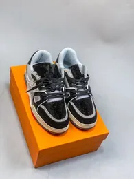 2023 neuer Designer Fashion Trainer Sneaker Intage lässige Schuhe Schwarz grau braun weiß grün grün kalbleder schuhschuhe schuhschuhe