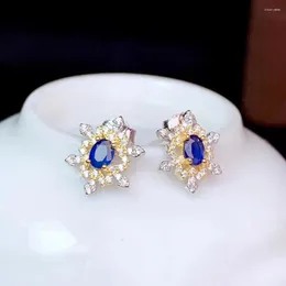 Saplama küpeleri kolife mücevher 925 gümüş kar tanesi 3mm 4mm doğal yakut zümrüt safir moda