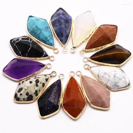 Pendant Necklaces 4pcs/lot Natural Stone Pendants Drop Shape Exquisite Opal Turquoise Agates Charms Jewelry DIY Necklace Bracelet
