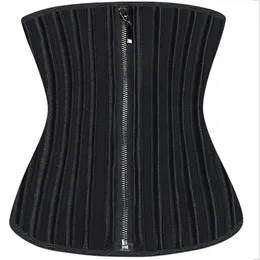 Bustiers Corsets 29 Steel Boned Latex Waist Trainer Corset Zip Up Rubber Bustier Super Tight Korse Plus Size Femme Gorset Underb2603