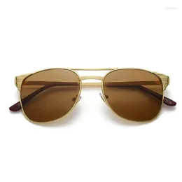 Güneş Gözlüğü Vintage Erkekler Kare Metal Çerçeve Tasarımı Erkek UV400300R için Yüksek Kaliteli Sürüş Gözlükleri