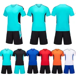 Men's Tracksuits Uniformes de futebol personalizados Treinamento de futebol adultos e roupas infantis homens meninos roupas de manga curta impressão 230822