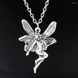 Naszyjniki wiszące vintage anielskie bajki naszyjnik żaba dla kobiet starożytny srebrny kolor mody punkowy choker choker łańcuch dziewczyny dla dzieci prezent biżuterii