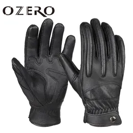 Luvas de cinco dedos OZERO Mens Tela Touch Screen Leather Motorcycle Luve ao ar livre Motorcyclist acionando acessórios de bicicleta de ciclismo 230823