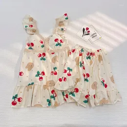 Pijama de cereja de cereja de cerejeira fofa para mulheres com roupas de dormir feminina para mulheres sem mangas com almofada de mama em casa