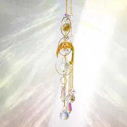 Decorações de jardim Crystal Windchime Pingente Sun Catcher Diamond Prism Ball Rainbow Chaser Chandelier Metal Hanging Glass Supplies 230822