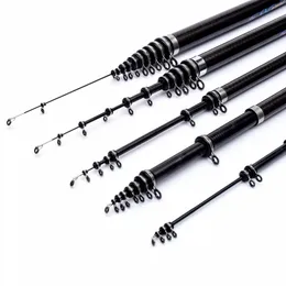 Boat Fishing Rods Black 2.7m 4.5m 5.4m 6.3m 7.2M Rock 2 10KG Test M Power Telescopic Carbon Rod Carp Spinning 230822