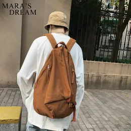 School Bags Maras Dream Washed Triangle Canvas Backpack Unisex Casual Zipper LargeCapacity Students Schoolbag Traveling Backpacks 230823