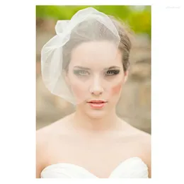Bridal Veils Ivory Color Simple Wedding Birdcage Veil Bride Party Hair Accessories Veu