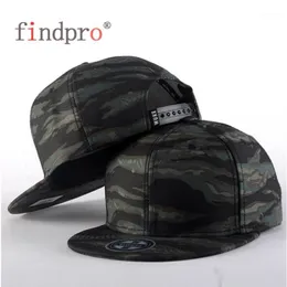 FindPro Camo Snapback Caps Ny platt justerbar hiphophattar för män Kvinnor kamouflagebaseball bboy cap stil unisex1275i