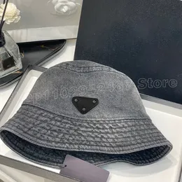 Широкие шляпы Brim Bucket Luxury Brand твердый хлопок вымытый джинсовая боба складывает рыбаки для рыбаков хип -хоп.