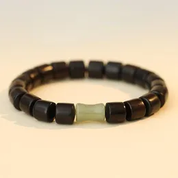 Strand Lobular Rosewood Armband Ebony Bergamot String Blood för män och kvinnor Hetian Jade Bamboo Festival Accessories