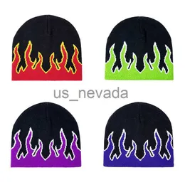 Beanie/Skull Caps Flame Knitted Hat Rap Hip Hop Fashion Brand Woolen Hat Pullover Hat Winter Outdoor Riding Hat Versatile Beanie Hat J230823