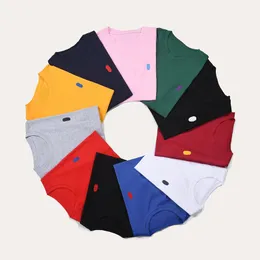 Brand Men's Polos Tshirts Summer para wielokolorowa hafty haftowe luźne okrągłe szyję bawełniane ralphs polo azjatyckie rozmiar