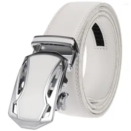 Bälten vit läderbälte herr designer man hög kvalitet cinturones hombre ceinture homme cintos para homens cinto riem jeans för