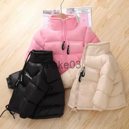 Coperoncino di moda New Girl Boy Ostrewear inverno caldo addensato giacca giù per lettere per neonati per bambini abiti imbottiti di cotone XMP219 J230823