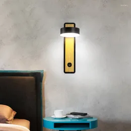 Vägglampa zk50 inomhus modern minimalistisk vardagsrum trappa el sovrum personlighet kreativ roterande säng