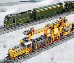 Model Train Electric Brick Train Model Zestaw Kit Inter Miami Bilk Block Toys Mechanical Rail Train Railway Figur