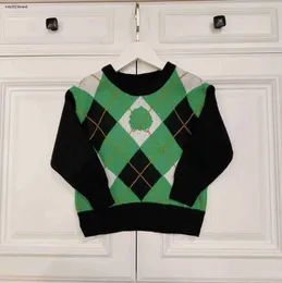 Designer Kids suéter de alta qualidade Pullover de bebê Tamanho 100-160 cm Moda Multi Color Diamond Pattern Design Infantil Knitwear
