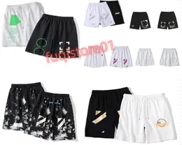 Projektant Offes Fashion Men's Shorts Letnia marka luksusowe swobodne spodnie sportowe luźne strzały nadrukowane odbijane paski krótkie czarne sali dresowe kobiety capris tr1