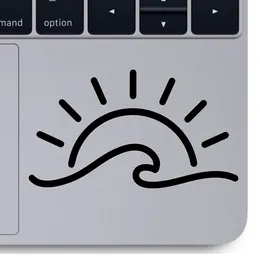Adesivos de parede onda de sol onda de vinil adesivo de laptop de laptop onda solar padrão solar removbale office laptop decoração acessórios x151 230822
