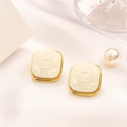 Orecchini con ciondolo donna famosa designer orecchini anello goccia argento placcato oro orecchino di marca perla di cristallo gioielli all'ingrosso temperamento di lusso di alta qualità femminile