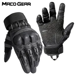 Cinco dedos luvas de couro pu full touch touch tel screen exército ciclismo treinamento escalada airsoft caça não -lips Mittens Men 230823