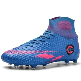 Safety Shoes Unisex Cleats FG Football Outdoor Training Sock Boots Sneaker Mixed Color Long Spikes Soccer Turf Futsal 230822