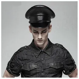 ベレツ3ビッグサイズドイツ役員バイザーキャップアーミットハット皮質革張りの軍事帽子コスプレハロウィーン230822