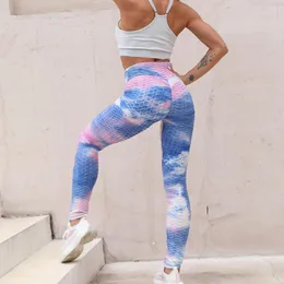 Pantaloni da donna casual inchiostro inchiostro yoga tie-dye di sollevamento dell'anca esercitazione fondo fitness slim push up leggings for women