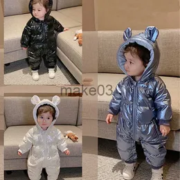 Down Coat Fashion Baby Winter Overalls Boys Girls Winter Snowsuit Romper Hoodied Footie Outwear 018Month Baby Jumpsuit Down Coat Jacket J230823