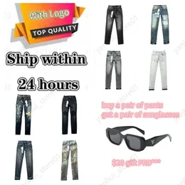 Purple Brand Jeans Projektant męski dżinsy anty -Slim Fit Casual Fashiiion Jeans True Brand Yya4