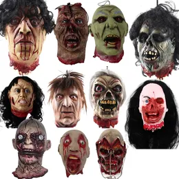 Andra evenemangsfestleveranser Halloween Cut Off Head Props Horror Bloody med Wig Realistic Haunted House Party Decor Scary Zombie Hanging Head Accessories 230823
