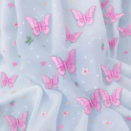 Свадебная завеса Topqueen Pink Wedding Veil Color Thride 3D Butterfly Emelcodery Simulation Cosplay Veu Short v24
